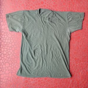 60s 70s Green T Shirt Undershirt S Single Stitch Blank Vietnam Military Grunge